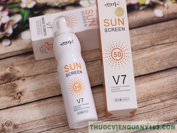 Thành phần xịt chống nắng SunScreen V7 Magic Flowers